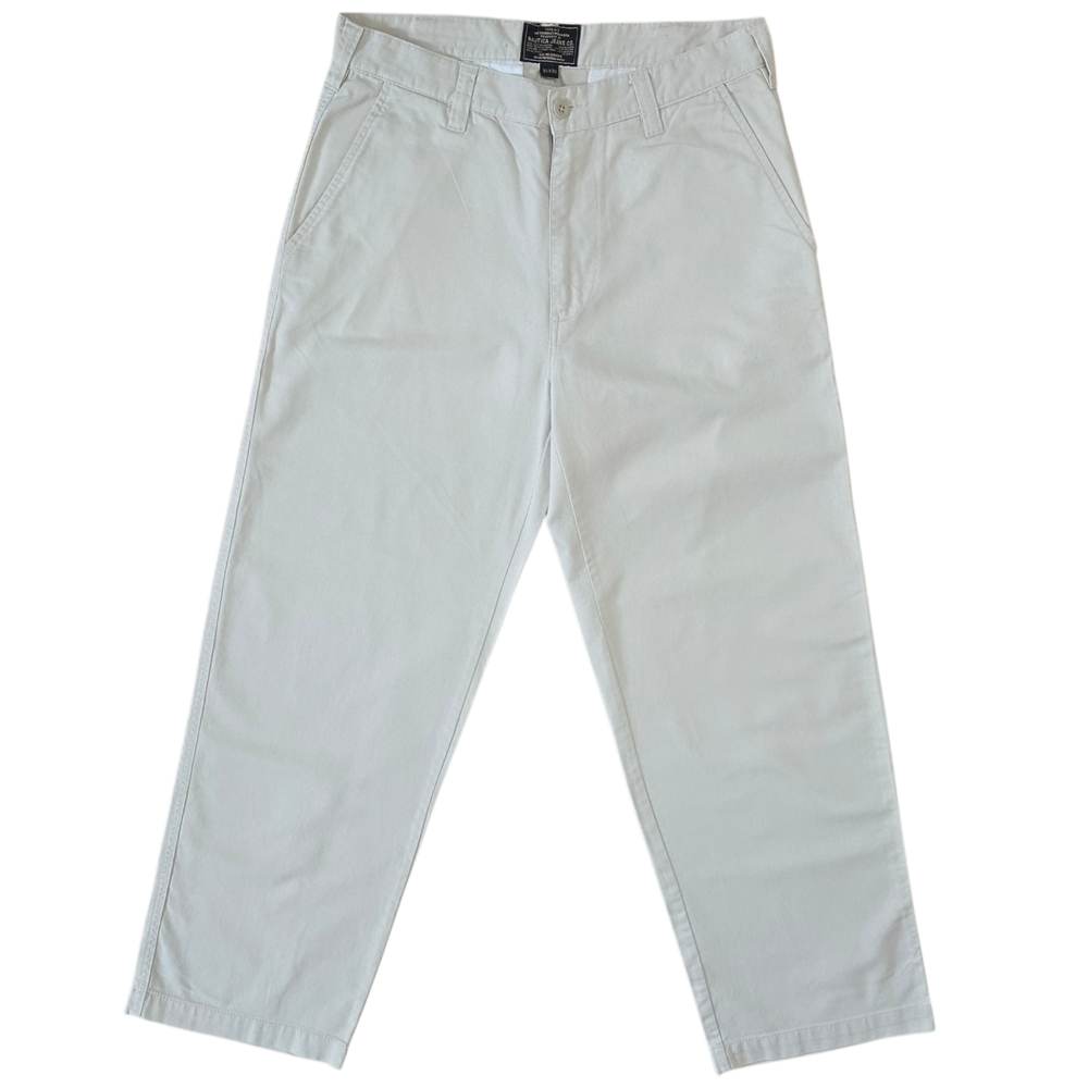 Vintage Nautica Type N-3 Pants Mens Size 32x30 Off White 100% Cotton Zip Fly